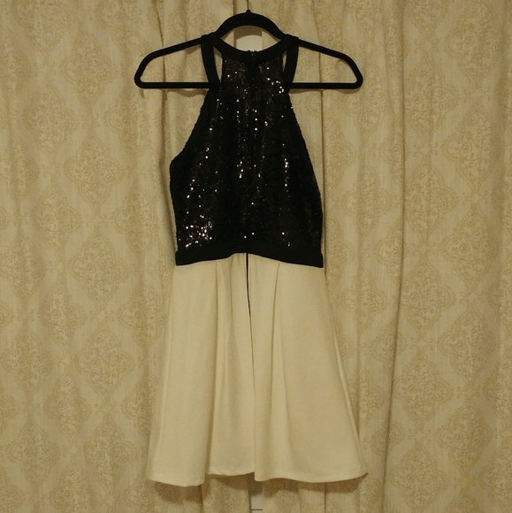 B.Darlin Black Sequined Halter Dress - Picture 5 of 6